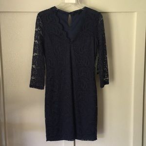 Navy Blue Lace Dress